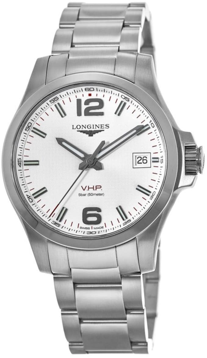 Longines Miesten kello L3.716.4.76.6 Conquest Hopea/Teräs Ø41 mm