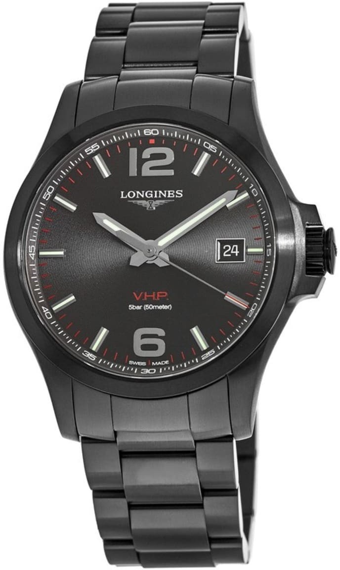 Longines Miesten kello L3.726.2.56.6 Conquest V.H.P. Musta/Teräs