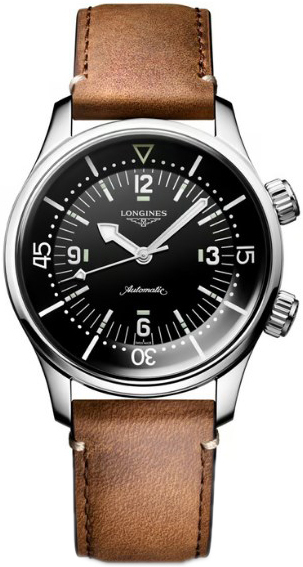 Longines Miesten kello L3.764.4.50.0 Legend Diver Musta/Nahka Ø39 mm