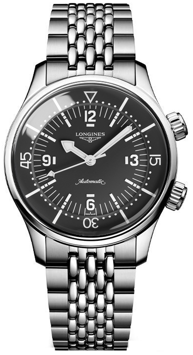 Longines Miesten kello L3.764.4.50.6 Legend Diver Musta/Teräs Ø39 mm