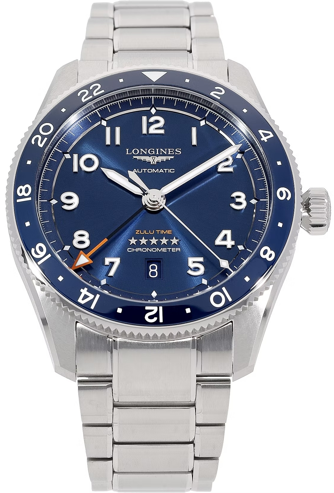 Longines Miesten kello L3.812.4.93.6 Spirit Zulu Time Sininen/Teräs