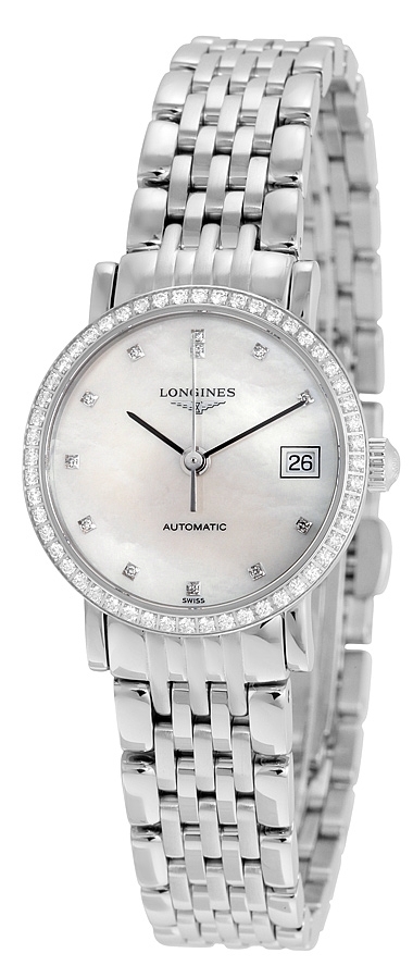 Longines Naisten kello L4.309.0.87.6 Elegant Valkoinen/Teräs Ø25.5