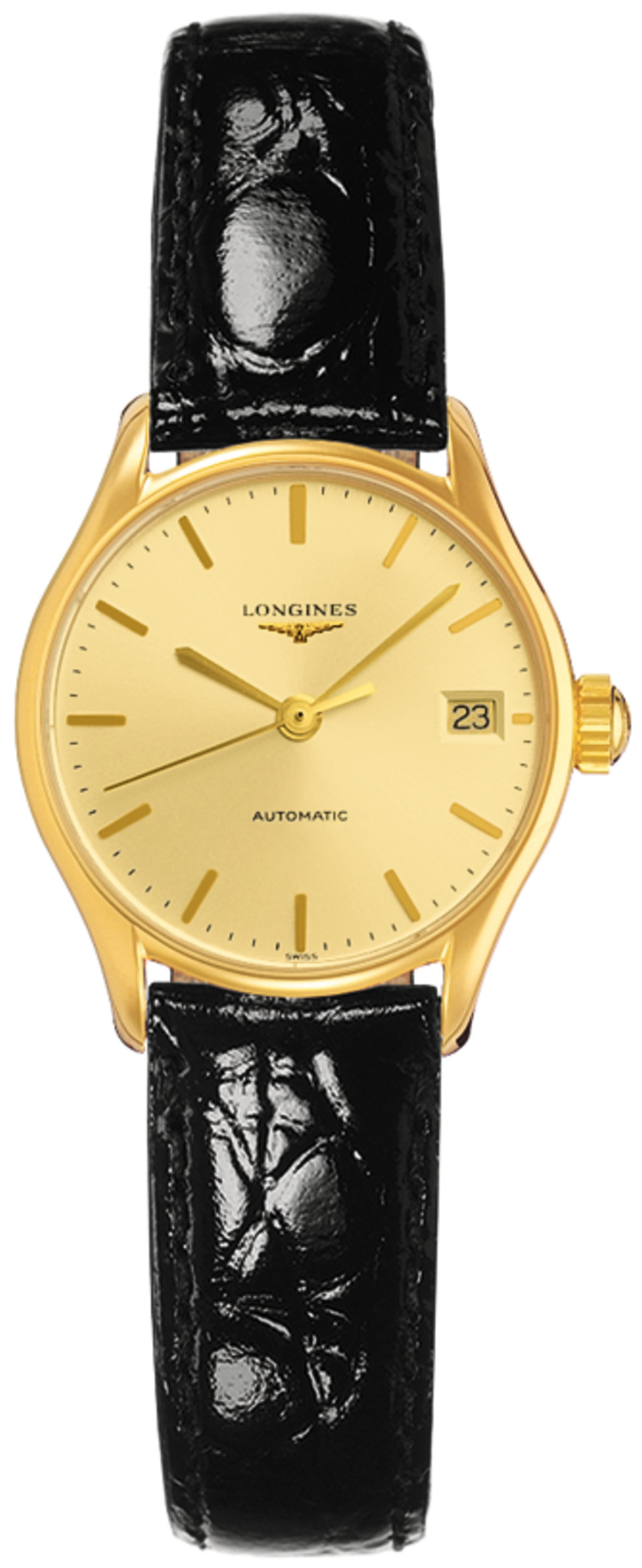 Longines Lyre Naisten kello L4.360.2.32.2 Kullattu/Nahka Ø25 mm