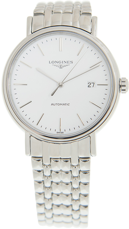 Longines Miesten kello L4.922.4.12.6 Presence Valkoinen/Teräs Ø40 mm