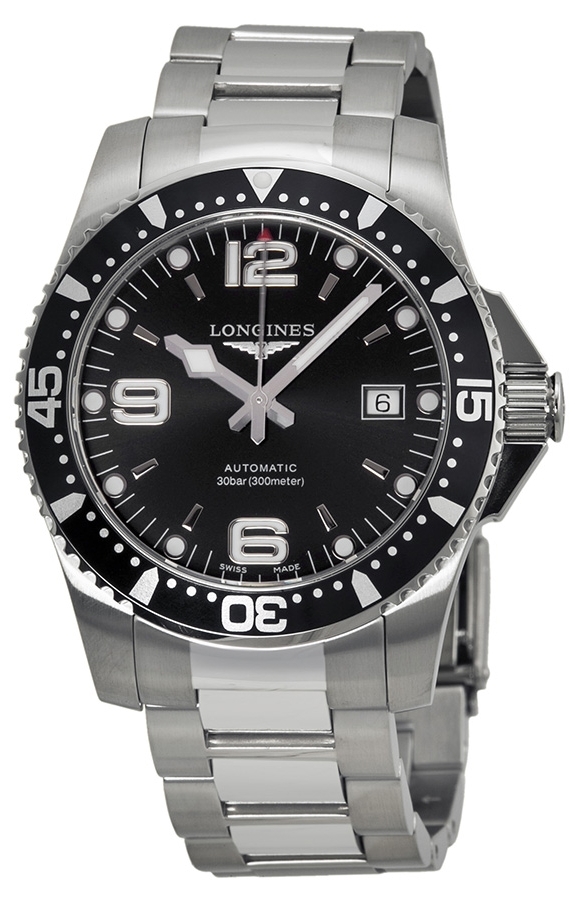 Longines Miesten kello L3.742.4.56.6 Hydroconquest Musta/Teräs Ø41