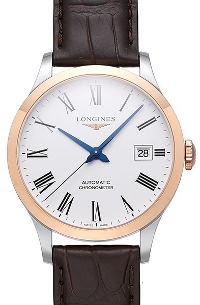 Longines Miesten kello L2.820.5.11.2 Record Valkoinen/Nahka Ø38.5 mm