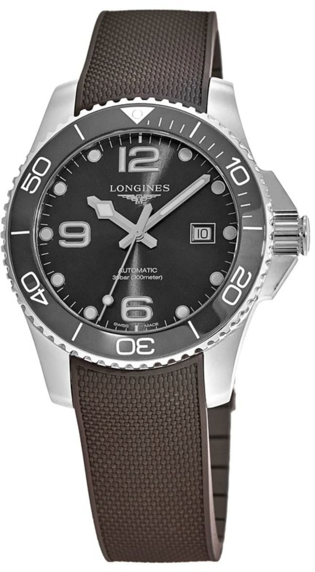 Longines Miesten kello L3.782.4.76.9 Hydroconquest Harmaa/Kumi Ø43 mm