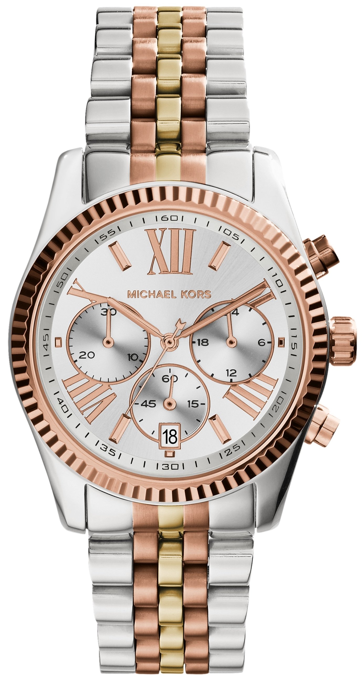 Michael Kors Naisten kello MK5735 Lexington Hopea/Punakultasävyinen