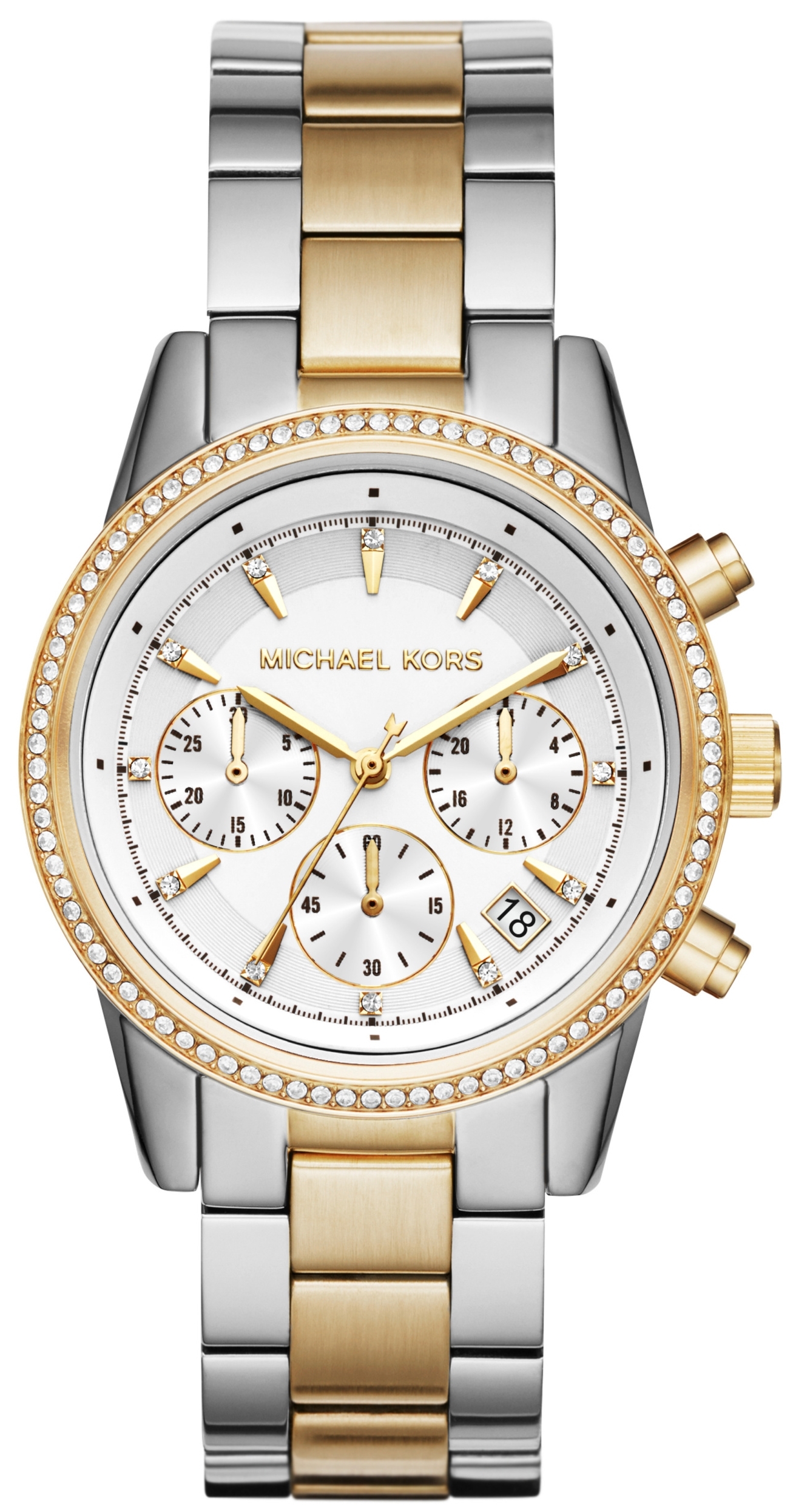 Michael Kors Naisten kello MK6474 Ritz Valkoinen/Kullanvärinen