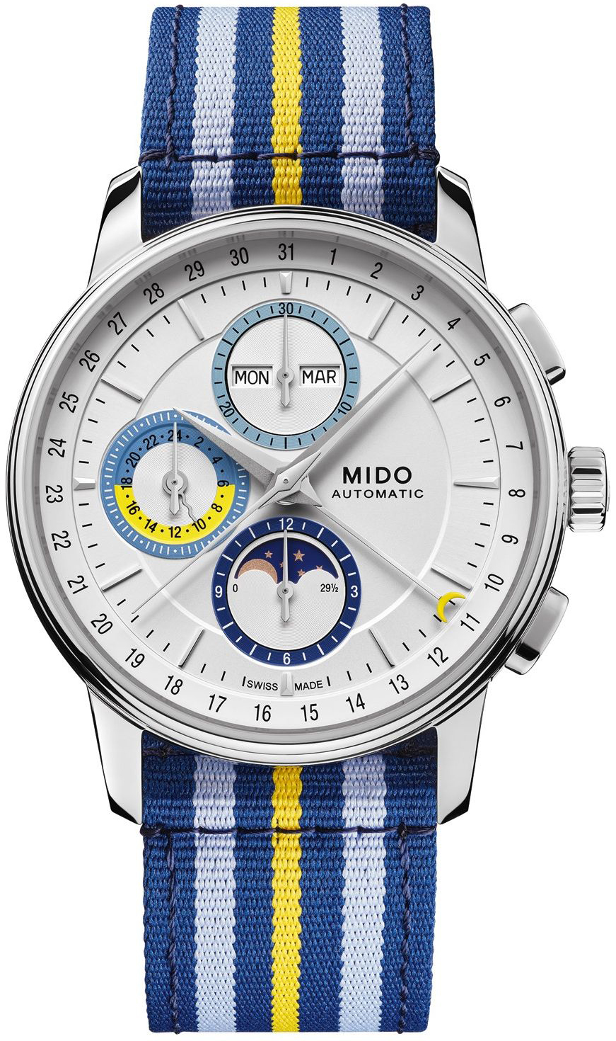 Mido Miesten kello M027.625.17.031.00 Baroncelli Hopea/Tekstiili Ø42