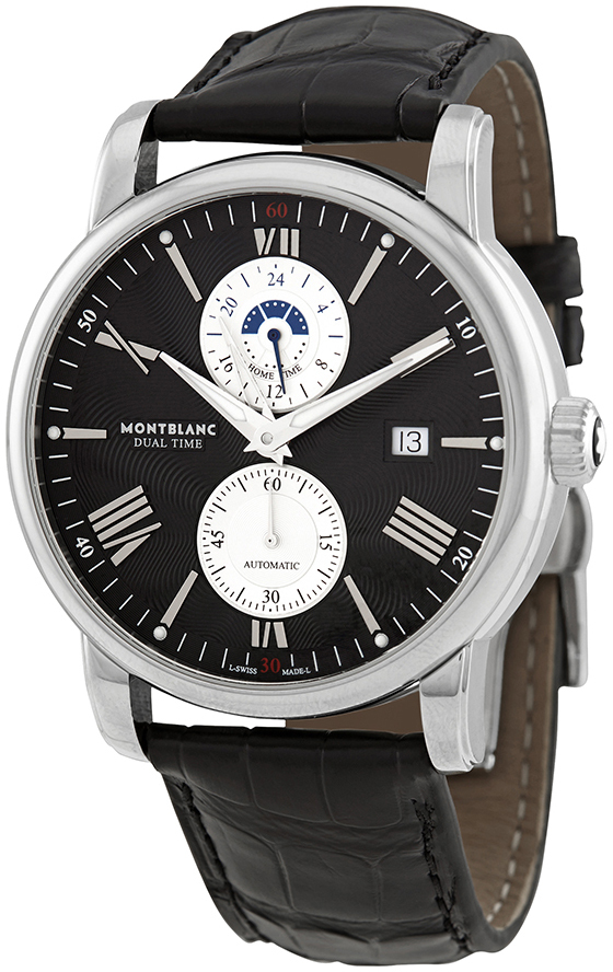 Montblanc Miesten kello 114858 Dual Time Musta/Nahka Ø42 mm