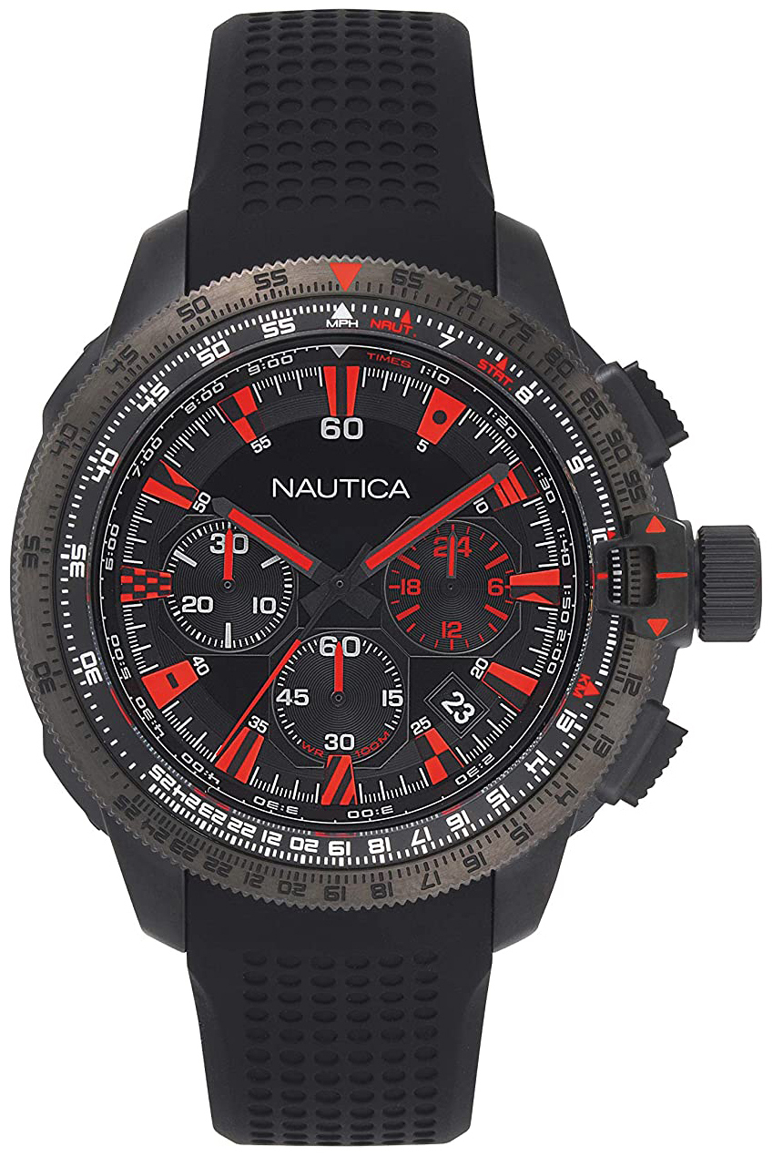 Nautica Miesten kello NAPMSB001 Musta/Kumi Ø46 mm