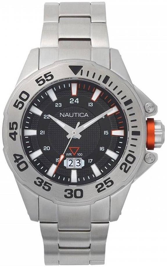 Nautica Miesten kello NAPWSV004 Musta/Teräs Ø44 mm