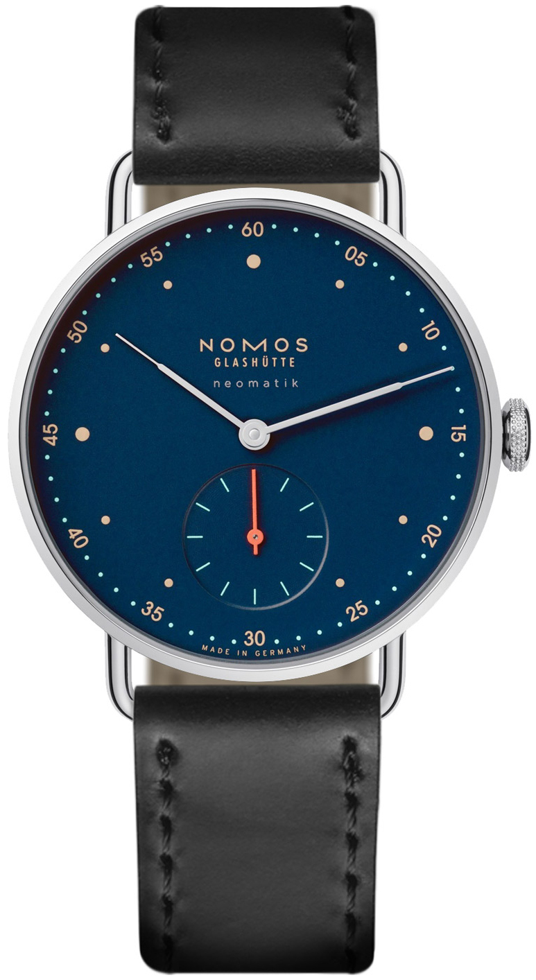 Nomos Glashütte Miesten kello N-1110 Metro Sininen/Nahka Ø35 mm