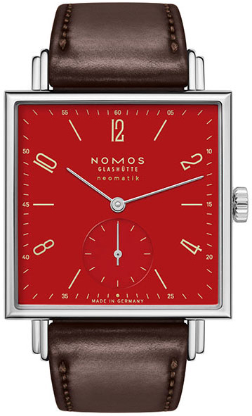 Nomos Glashütte Miesten kello N-421.S2 Tetra Neomatik Punainen/Nahka