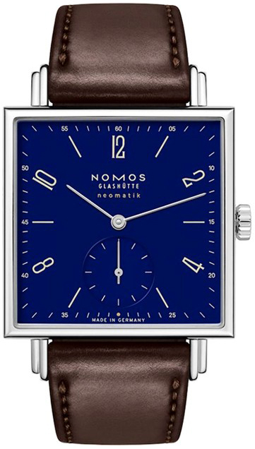 Nomos Glashütte Miesten kello N-421.S3 Tetra Neomatik Sininen/Nahka