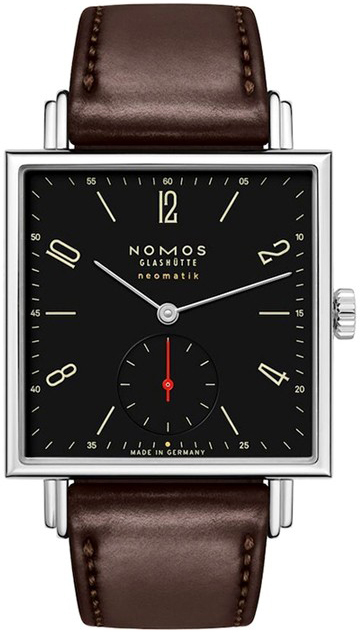 Nomos Glashütte Miesten kello N-421.S4 Tetra Neomatik Musta/Nahka