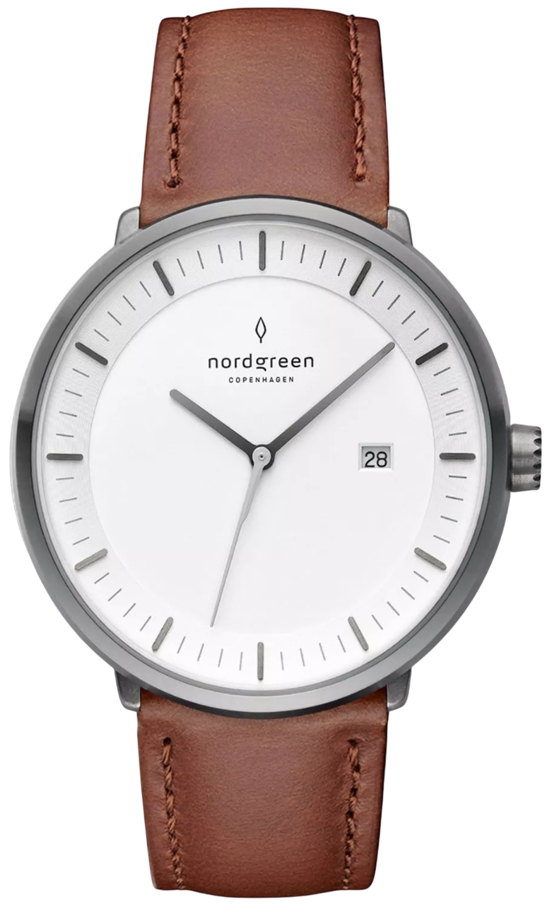 Nordgreen PH36GMLEBRXX Philosopher Valkoinen/Nahka Ø36 mm