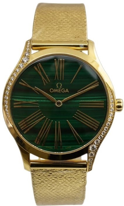 Omega Naisten kello 428.55.36.60.99.003 De Ville Tresor Vihreä/18K