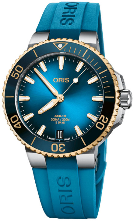 Oris Miesten kello 01 400 7769 6355-07 4 22 75FC Aquis Sininen/Kumi