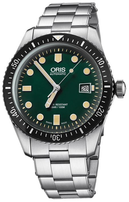 Oris Miesten kello 01 733 7720 4057-07 8 21 18 Diving Vihreä/Teräs