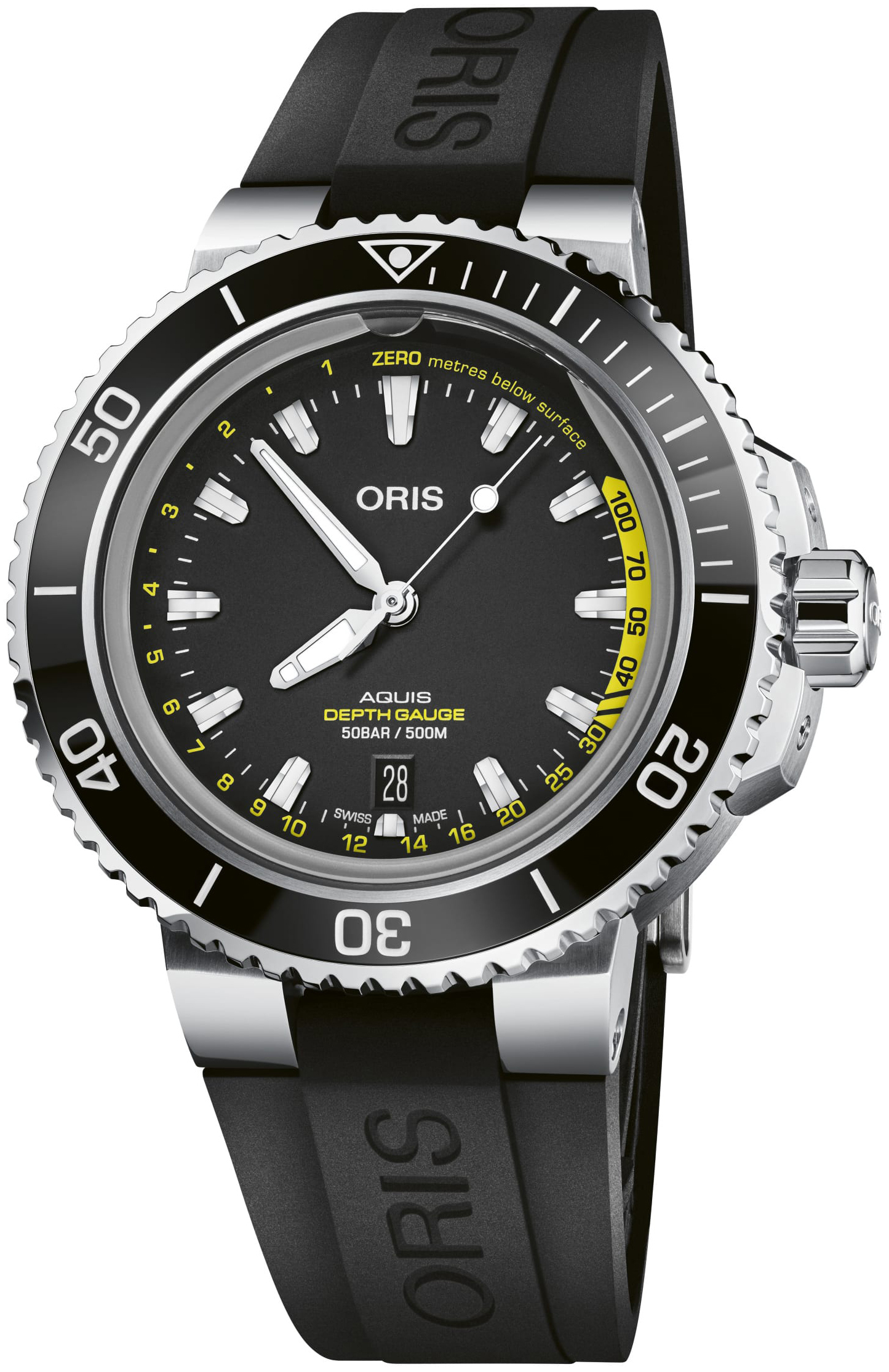 Oris Miesten kello 01 733 7755 4154-Set RS Diving Musta/Kumi Ø45.8 mm