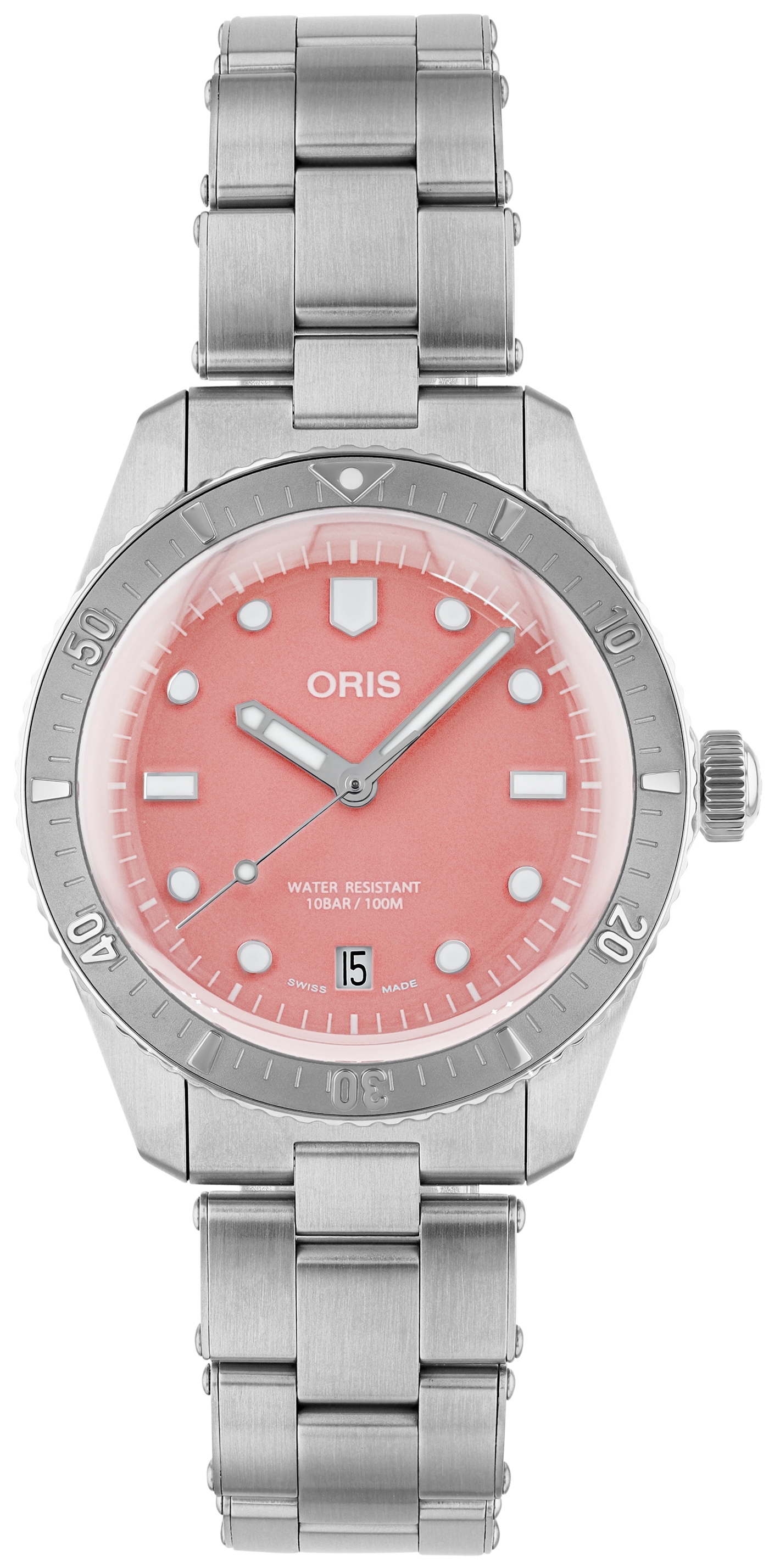 Oris Naisten kello 01 733 7771 4058-07 8 19 18 Divers Punainen/Teräs