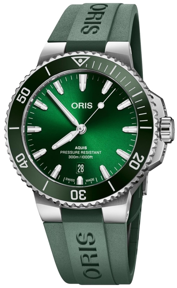 Oris Miesten kello 01 733 7787 4157-07 4 22 37FC Aquis Vihreä/Kumi