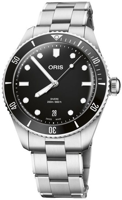 Oris 01 733 7795 4054-Set Divers Musta/Teräs Ø39 mm