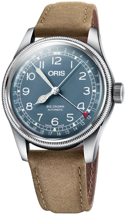 Oris Miesten kello 01 754 7741 4065-07 5 20 63 Aviation Sininen/Nahka