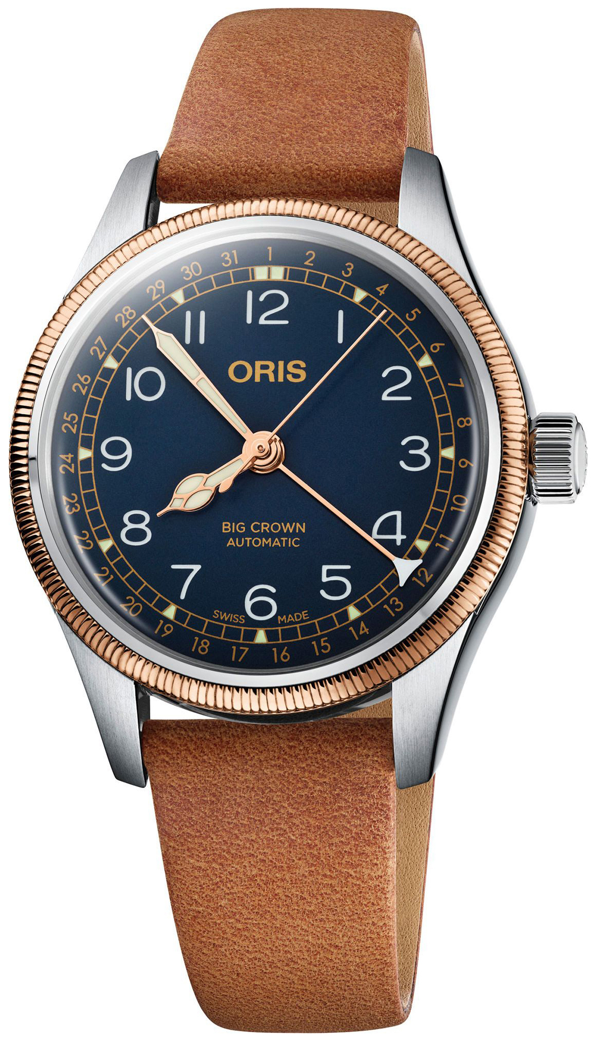 Oris Naisten kello 01 754 7749 4365-07 5 17 66 Aviation Sininen/Nahka