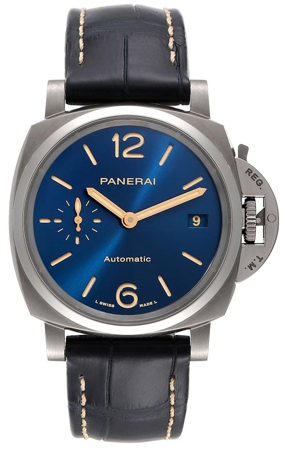 Panerai Miesten kello PAM00926 Luminor Sininen/Nahka Ø38 mm