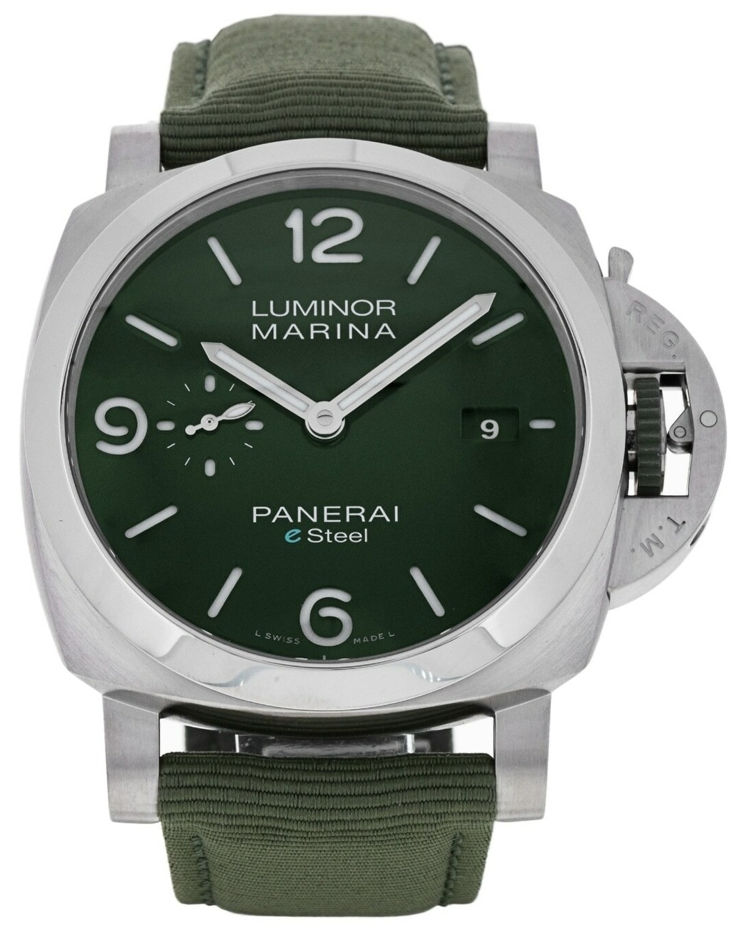 Panerai Miesten kello PAM01356 Luminor Vihreä/Tekstiili Ø44 mm