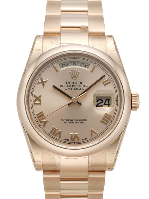 Rolex Miesten kello 118205F-0063 Day-Date 36 Samppanja/18K punakultaa