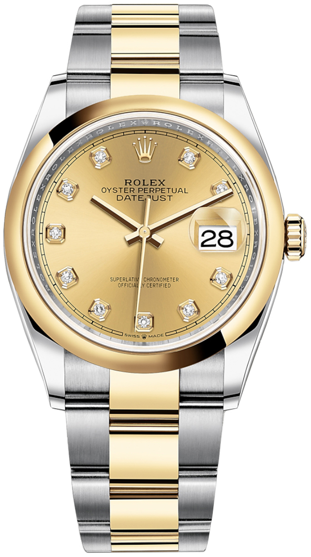 Rolex Naisten kello 126203-0044 Datejust 36 Kullattu/18K keltakultaa