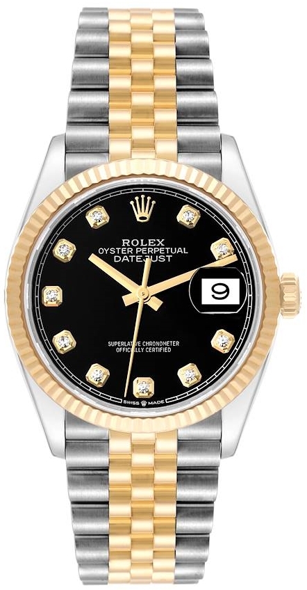 Rolex Naisten kello 126233-0021 Datejust 36 Musta/18K keltakultaa