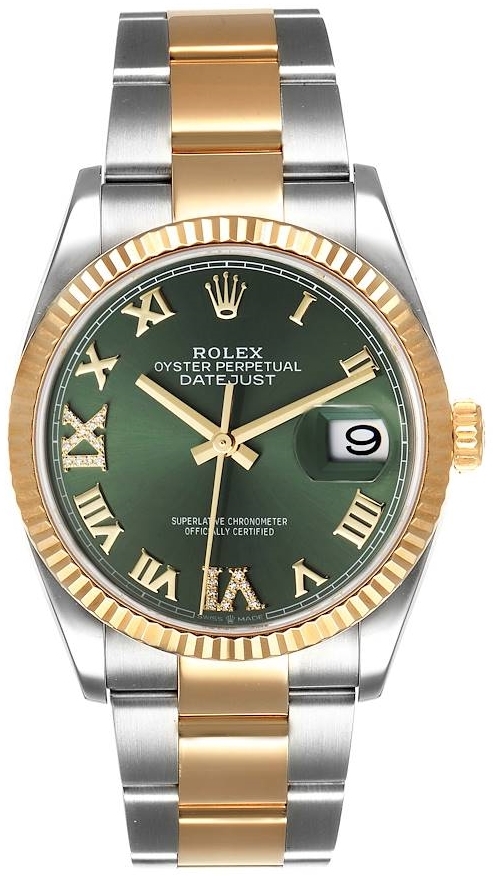 Rolex Miesten kello 126233-0026 Datejust 36 Vihreä/Teräs Ø36 mm