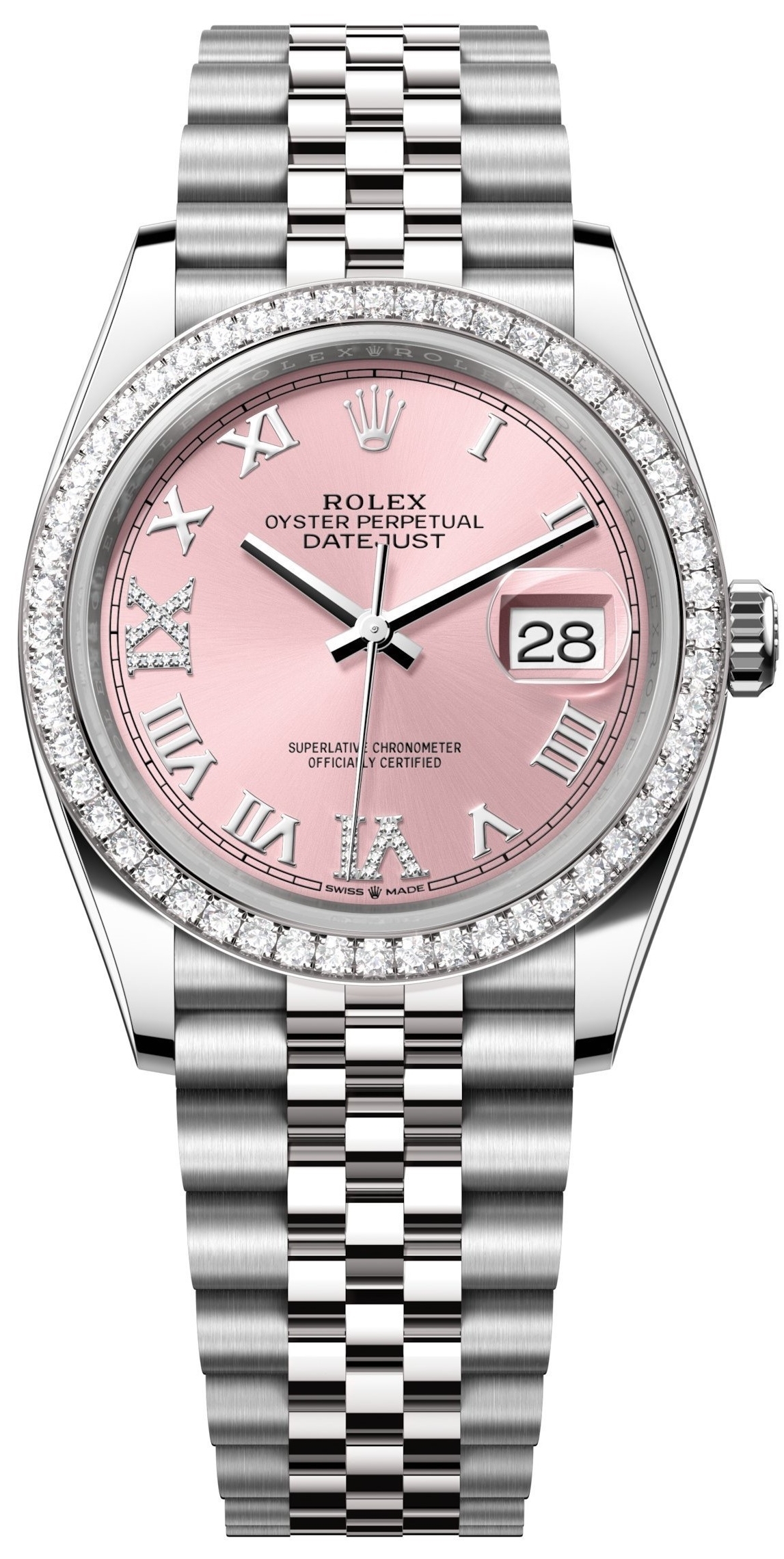 Rolex Miesten kello 126284RBR-0023 Datejust 36 Pinkki/Teräs Ø36 mm