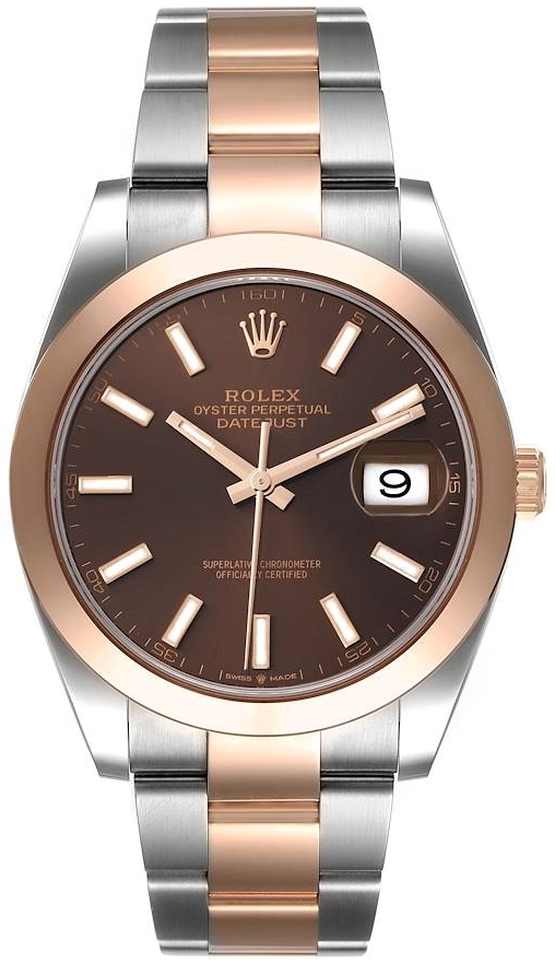 Rolex Miesten kello 126301-0001 Datejust 41 Ruskea/18K punakultaa