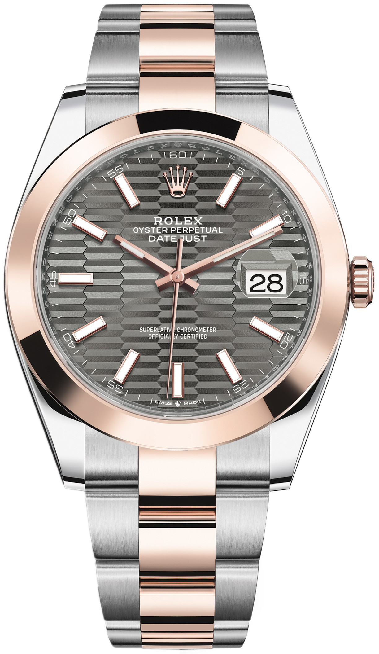 Rolex Miesten kello 126301-0019 Datejust 41 Harmaa/18K punakultaa