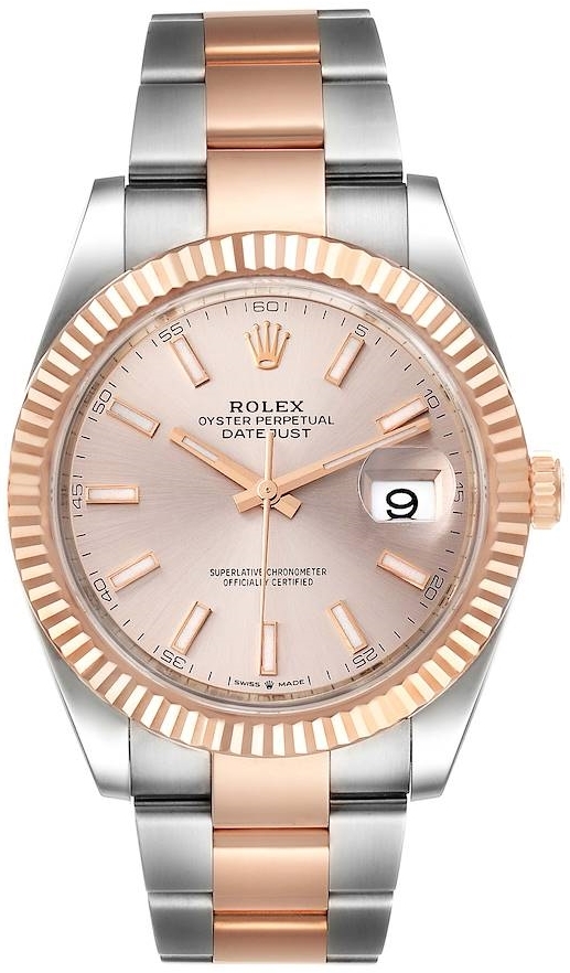 Rolex Miesten kello 126331-0009 Datejust41 Hopea/18K punakultaa Ø41