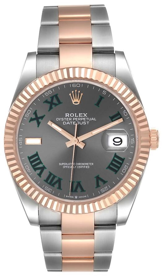 Rolex Miesten kello 126331-0015 Datejust 41 Harmaa/18K punakultaa