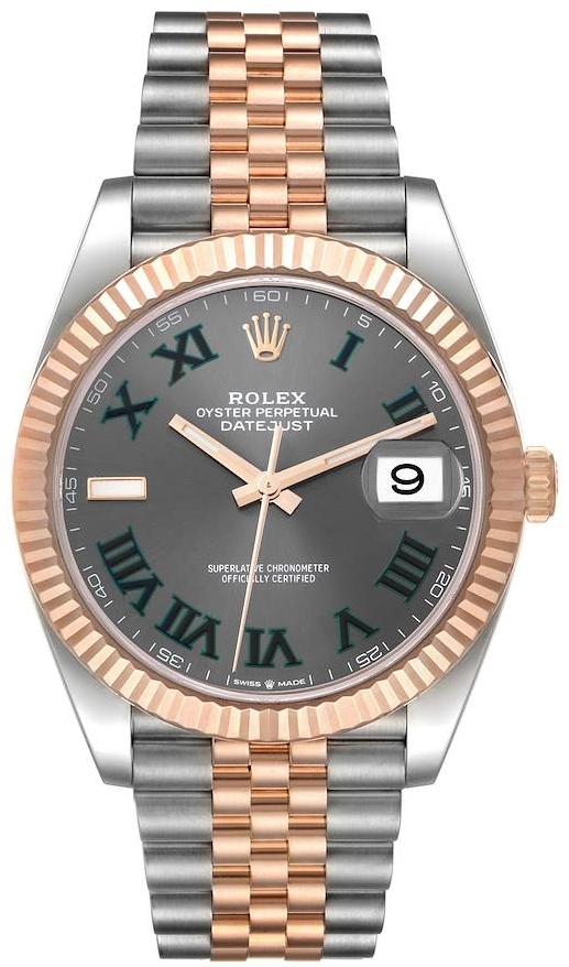 Rolex Miesten kello 126331-0016 Datejust 41 Wimbledon Harmaa/18K