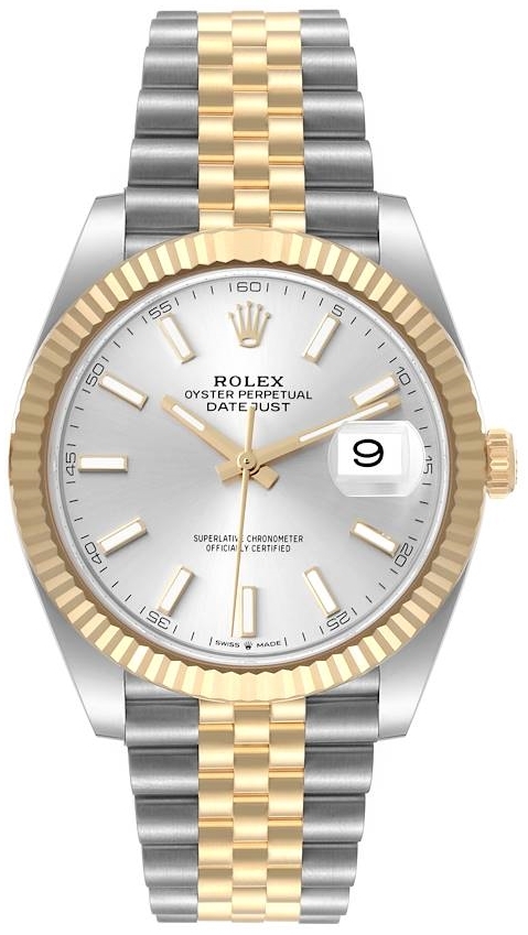 Rolex Miesten kello 126333-0002 Datejust 41 Hopea/18K keltakultaa