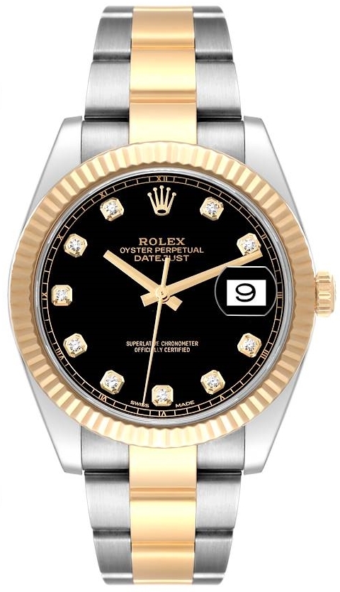 Rolex Miesten kello 126333-0005 Datejust 41 Musta/18K keltakultaa