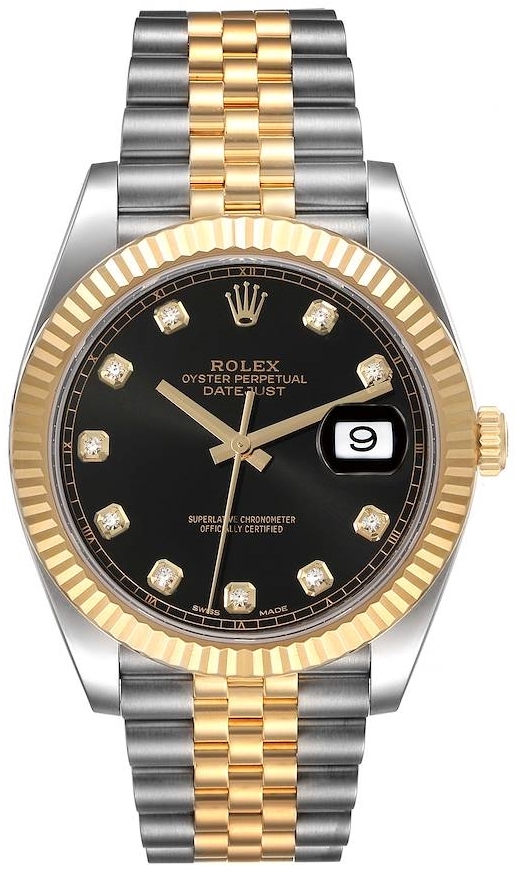 Rolex Miesten kello 126333-0006 Datejust 41 Musta/18K keltakultaa