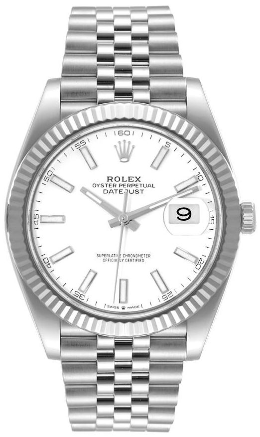 Rolex Miesten kello 126334-0010 Datejust 41 Valkoinen/Teräs Ø41 mm