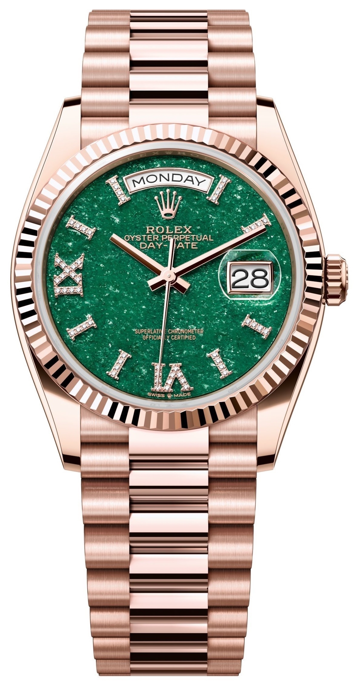 Rolex Miesten kello 128235-0068 Day-Date 36 Vihreä/18K punakultaa