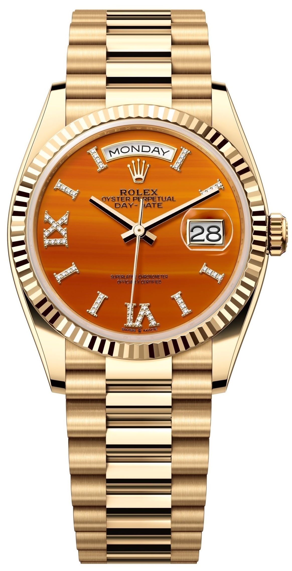 Rolex Miesten kello 128238-0088 Day-Date 36 Oranssi/18K keltakultaa