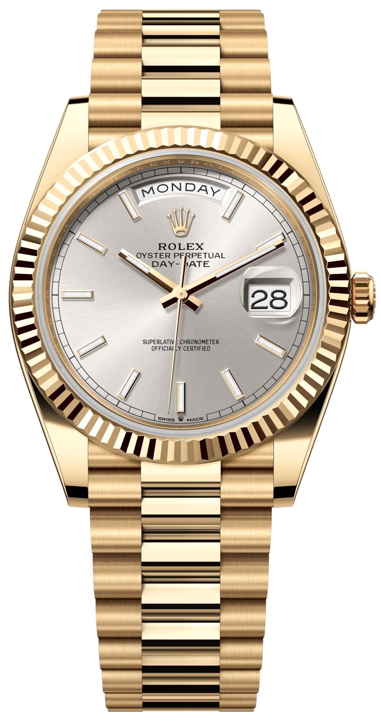 Rolex Miesten kello 228238-0066 Day-Date 40 Hopea/18K keltakultaa